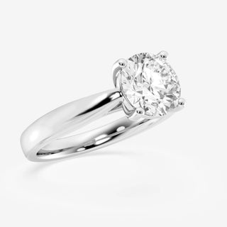 1.0CT Round Cut Moissanite Solitaire Diamond Engagement Ring