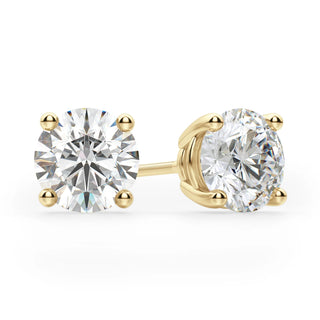 1ct Round Cut Moissanite Diamond Solitaire Stud Earrings