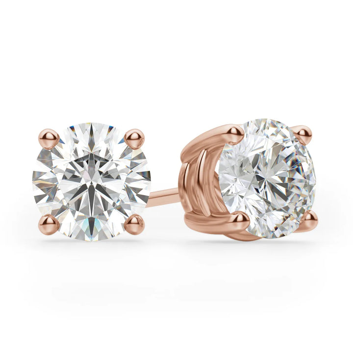 1ct Round Cut Moissanite Diamond Solitaire Stud Earrings