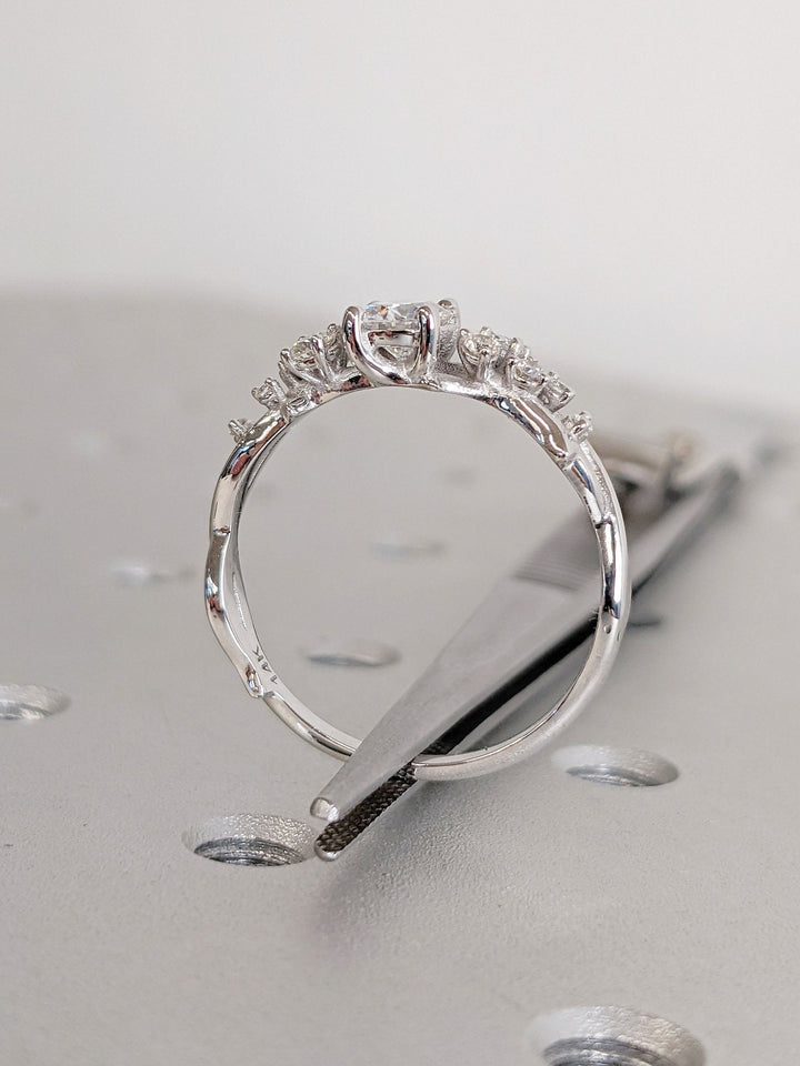 modern round engagement ring