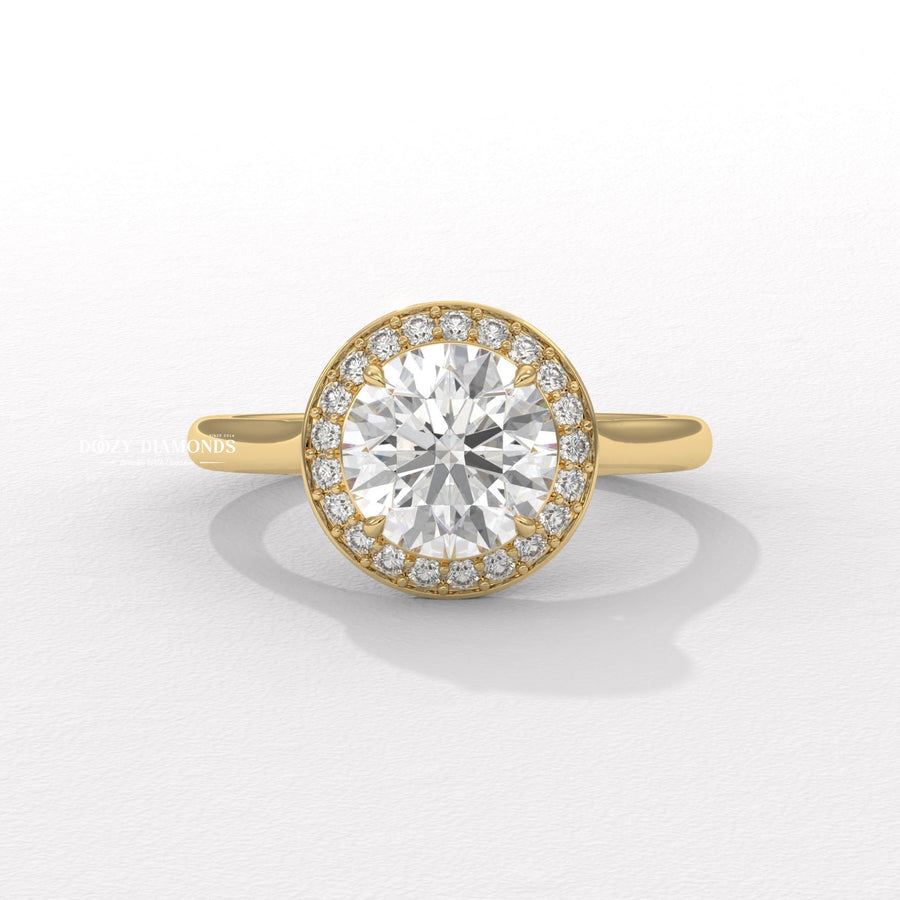 round brilliant diamond halo ring, round halo engagement ring, lab grown diamond halo ring, round diamond engagement ring, halo diamond engagement ring, round brilliant cut diamond ring,