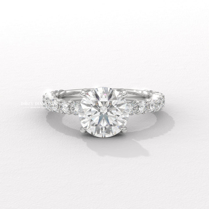white gold engagement ring, lab