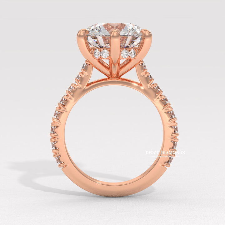 modern engagement ring, romantic proposal ring, round center stone ring, brilliant cut diamond ring, engagement jewelry, bridal accessories, luxury bridal ring, handcrafted engagement ring, fine diamond jewelry,