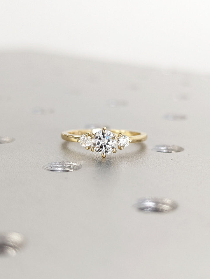 modern round engagement ring,