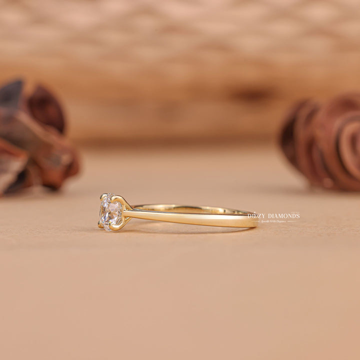 premium lab diamond jewelry, elegant round diamond ring, classic solitaire ring, modern engagement jewelry, timeless diamond ring, round shape engagement ring, luxury bridal jewelry