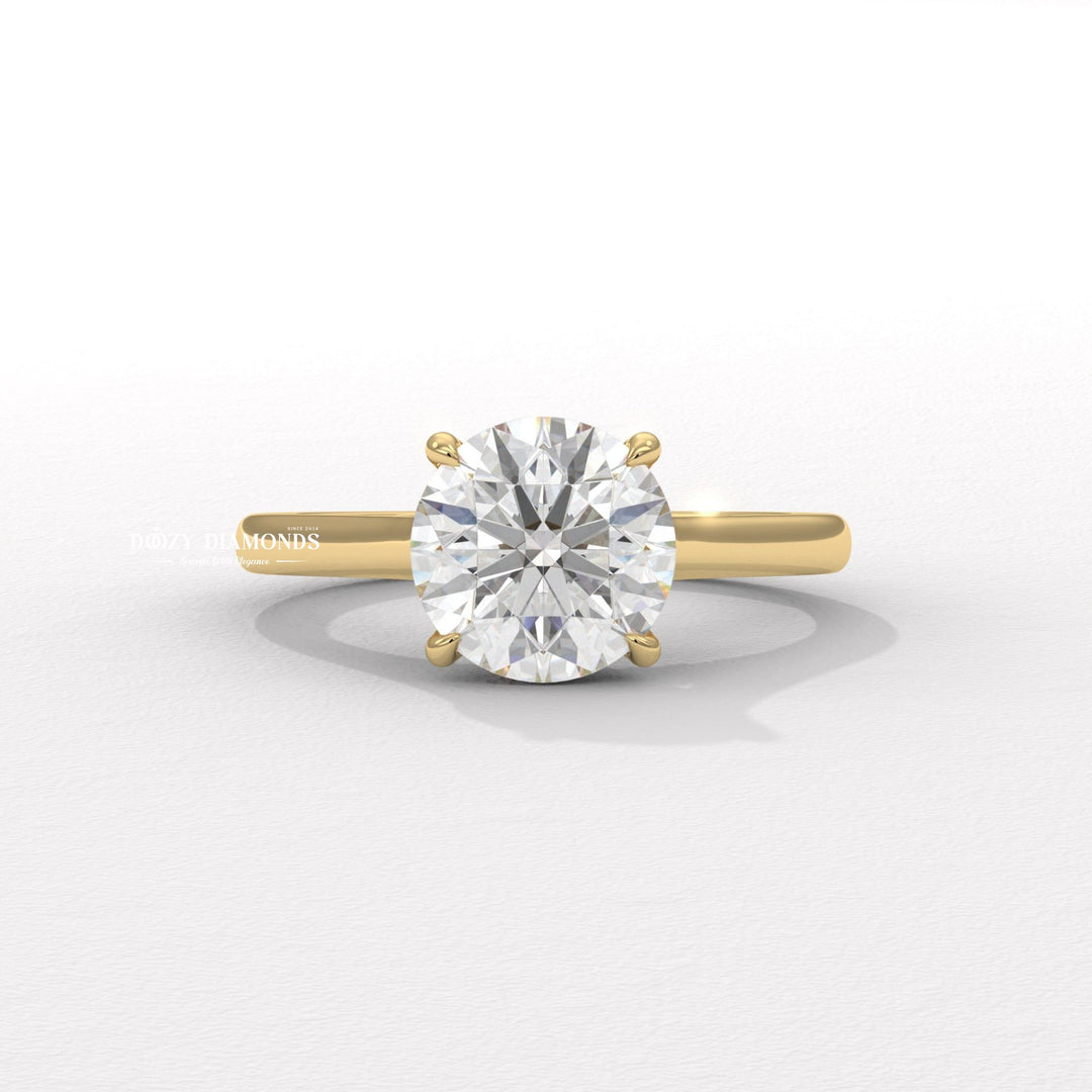 , round solitaire ring,