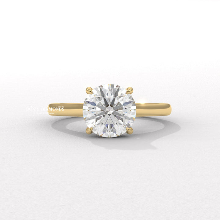 , round solitaire ring,