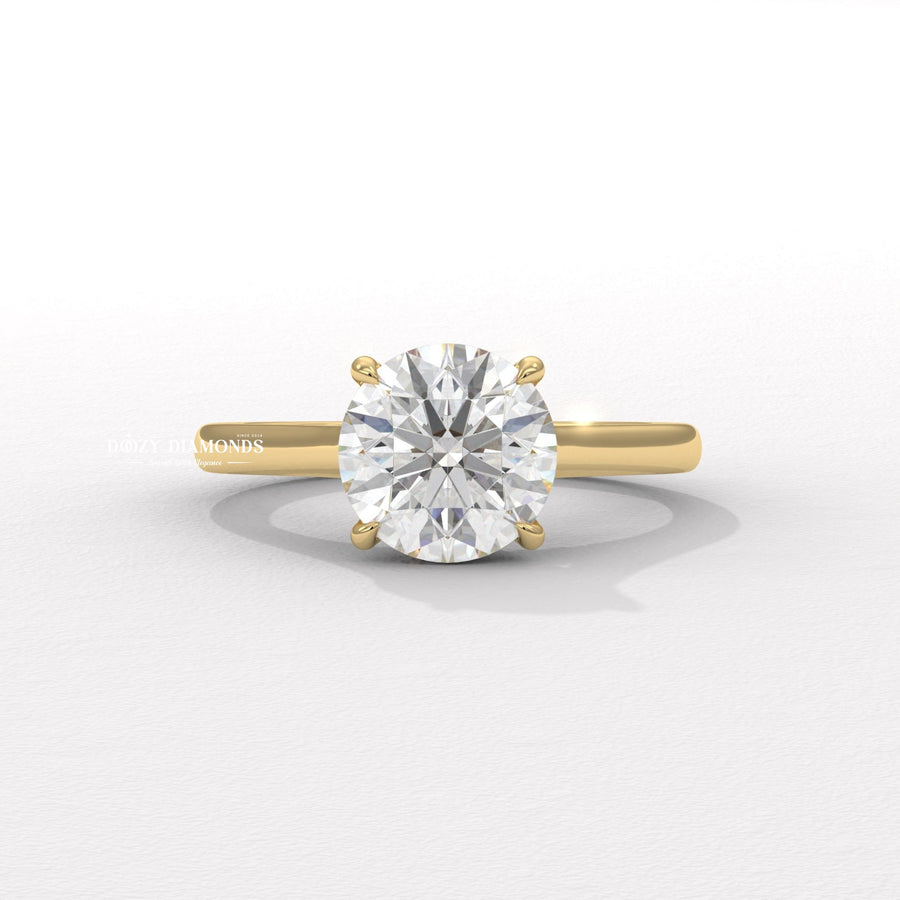, round solitaire ring,