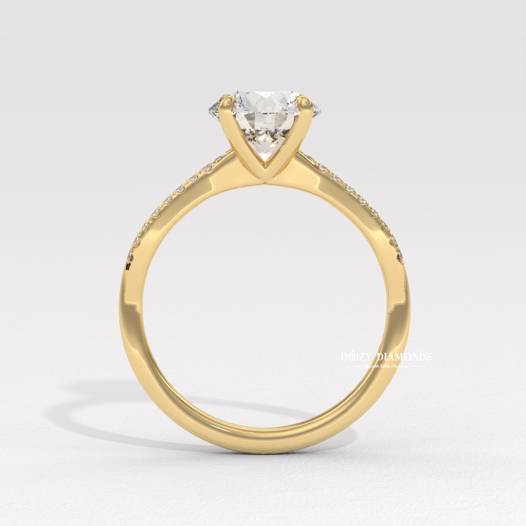 round engagement ring, infinity bridal ring, endless love ring, eternal love diamond ring, round lab grown diamond ring, white gold diamond ring, symbolic engagement ring