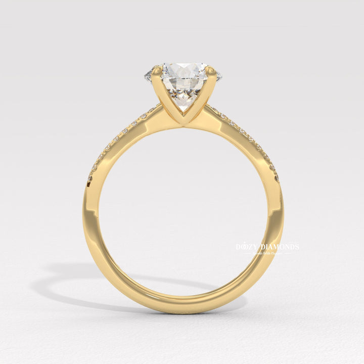round engagement ring, infinity bridal ring, endless love ring, eternal love diamond ring, round lab grown diamond ring, white gold diamond ring, symbolic engagement ring