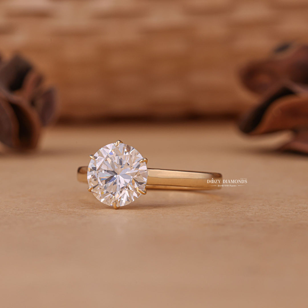 1.50CT - 2.50CT Round Cut E/VS1 Lab Grown Diamond Solitaire Engagement Ring - Doozy Diamonds