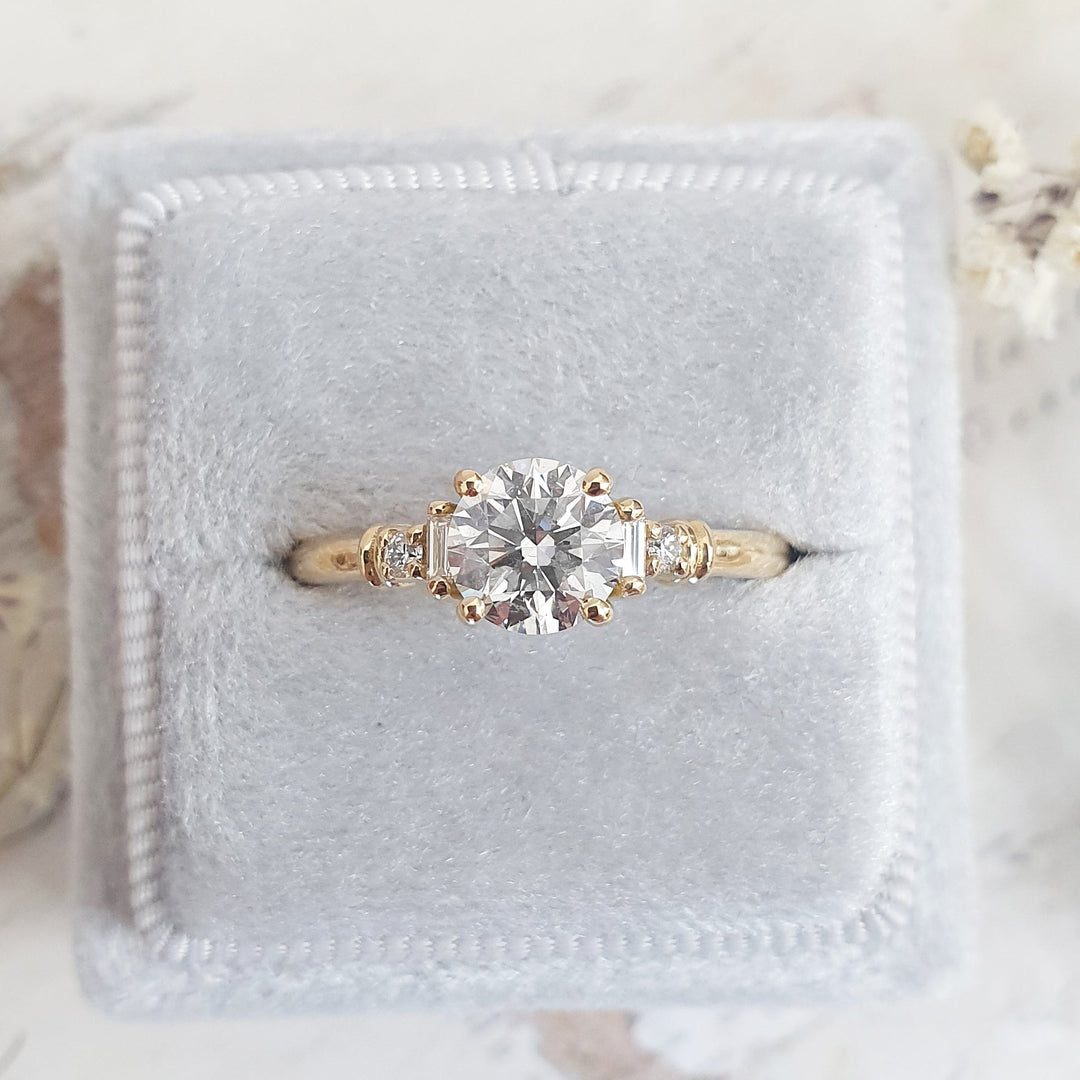 Buy 1.0CT round cluster lab grown diamond engagement ring online