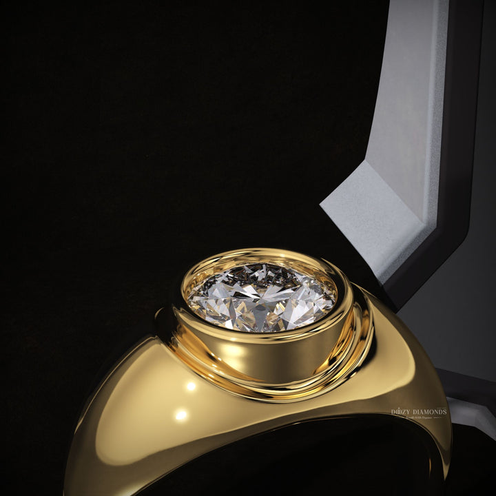 modern bezel ring
minimalist engagement ring
yellow gold dome ring
luxury lab diamond ring
contemporary engagement ring