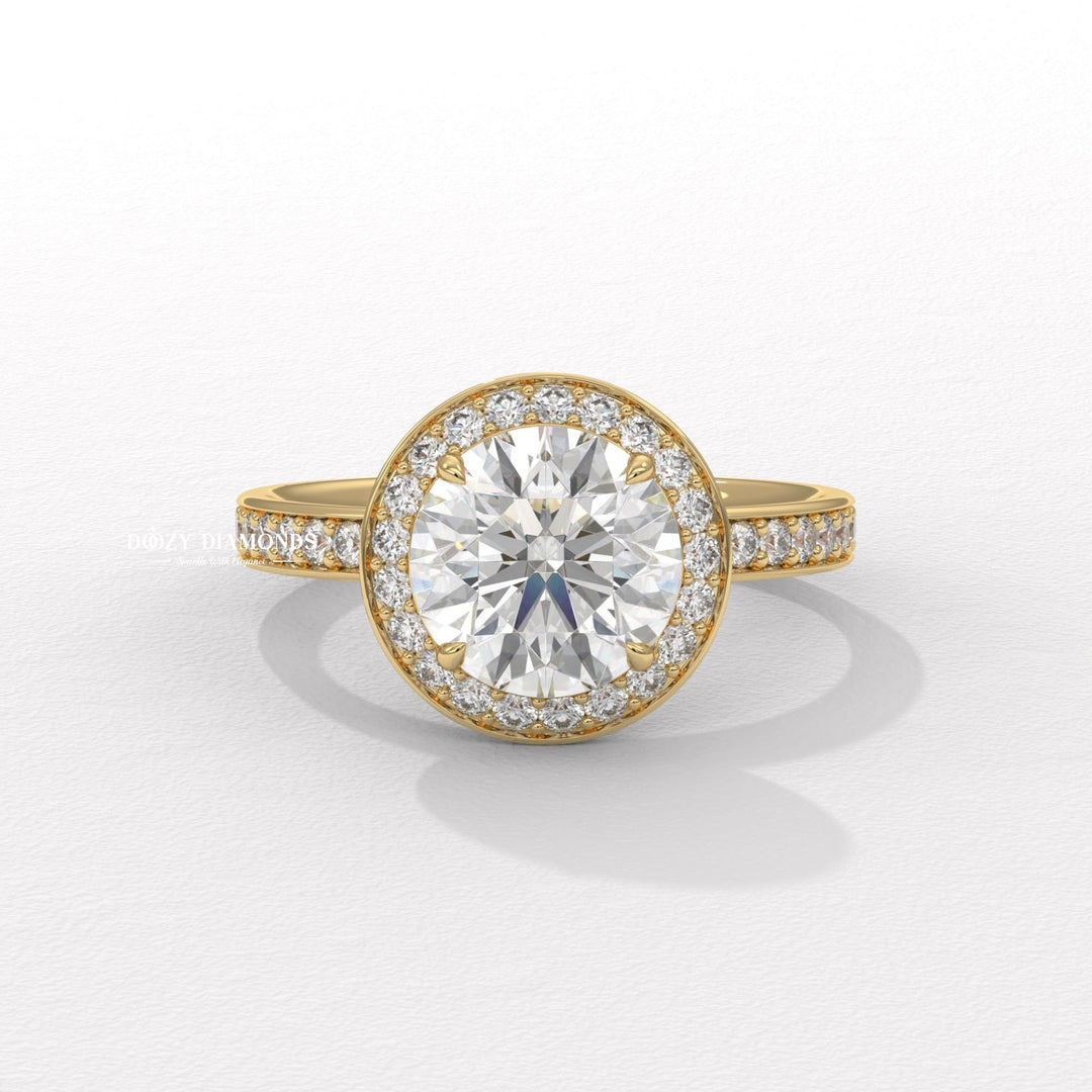 round halo engagement ring, round lab grown diamond engagement ring, halo diamond ring, round diamond ring, lab grown diamond engagement ring, round brilliant diamond ring, halo engagement ring