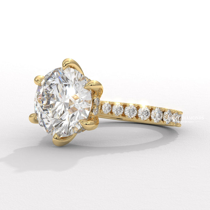 round lab grown diamond ring, round lab diamond ring, lab created