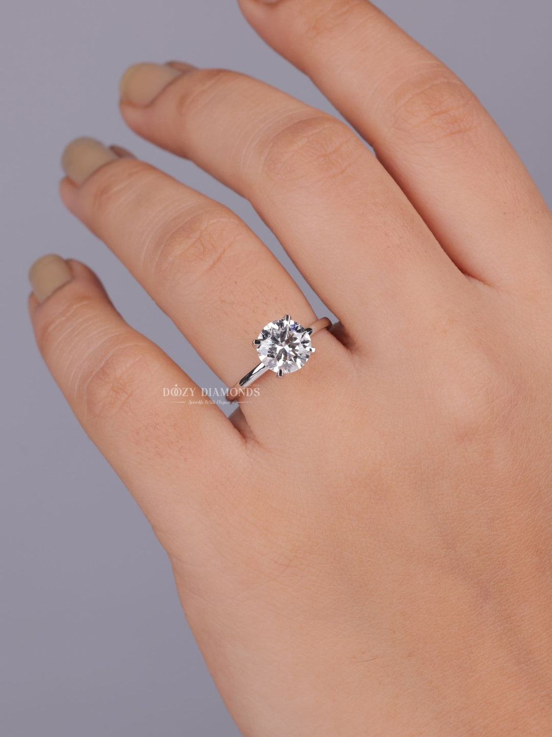 0.75ct - 2.0ct Round E - VS1 Lab Grown Solitaire Diamond Engagement Ring - Doozy Diamonds