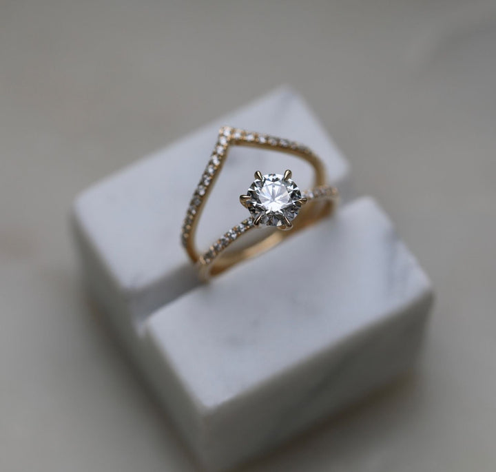 CVD diamond engagement ring