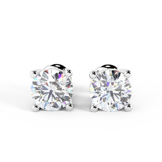 Round Cut Moissanite Tiny Diamond Stud Earrings For Women