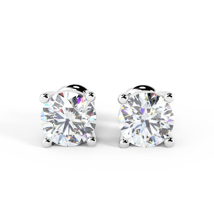 Round Cut Moissanite Tiny Diamond Stud Earrings For Women