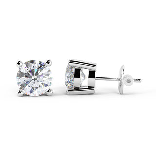 Round Cut Moissanite Tiny Diamond Stud Earrings For Women