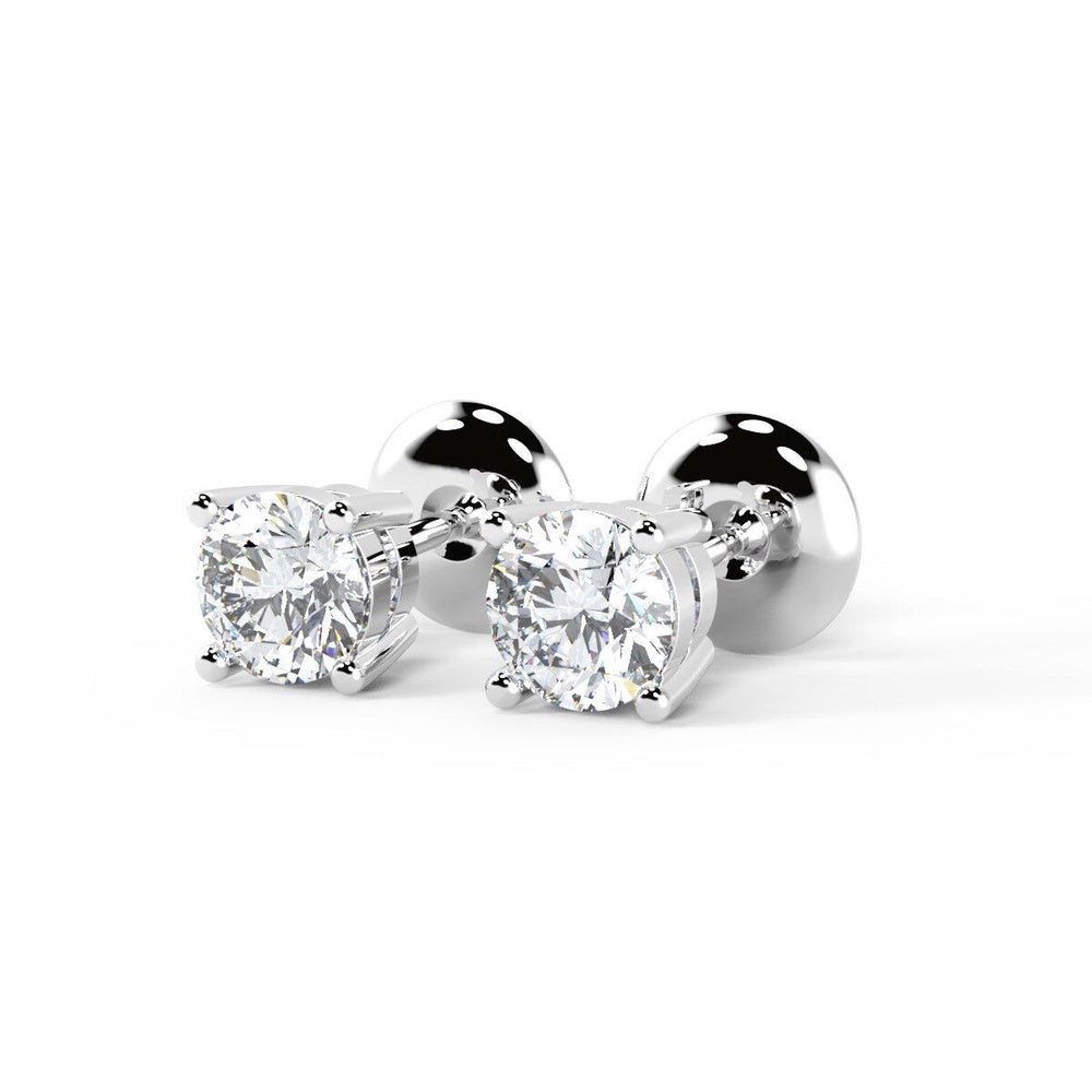 Round Cut Moissanite Tiny Diamond Stud Earrings For Her