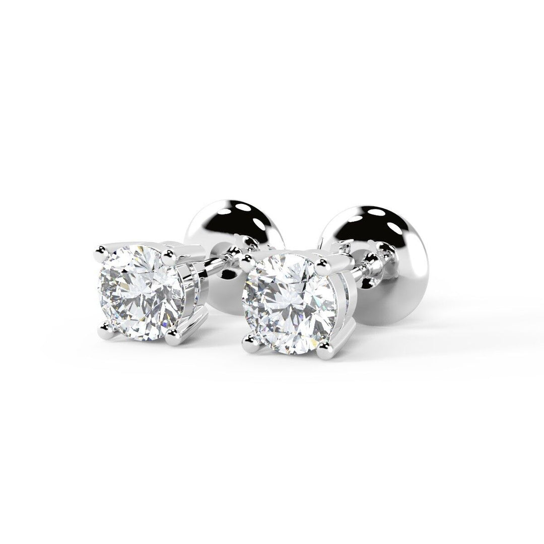 Round Cut Moissanite Tiny Diamond Stud Earrings For Her