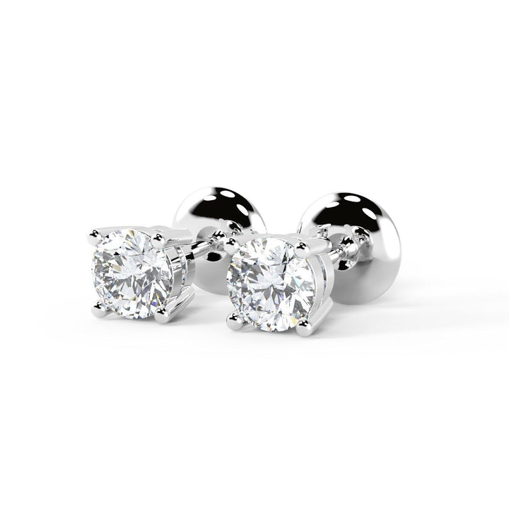 Round Cut Moissanite Tiny Diamond Stud Earrings For Her