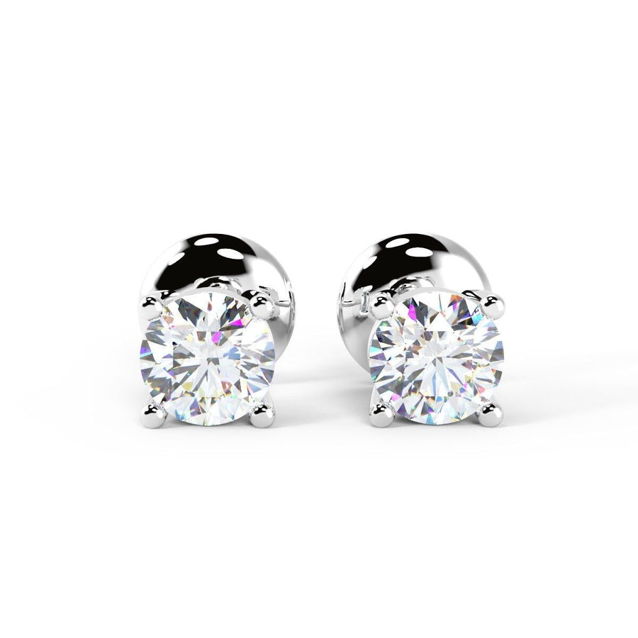 Round Cut Moissanite Tiny Diamond Stud Earrings For Her