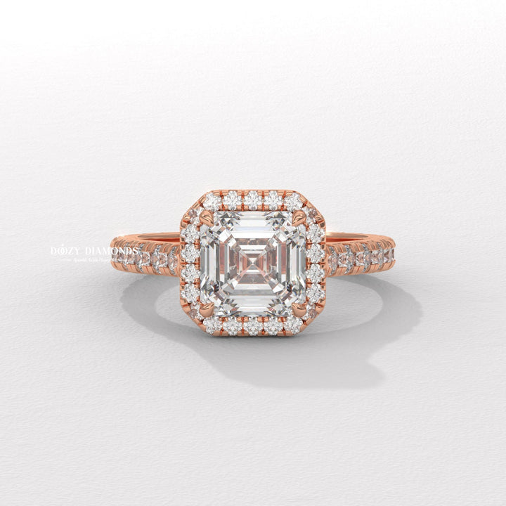Asscher cut engagement ring
Halo setting ring
Pave setting ring

