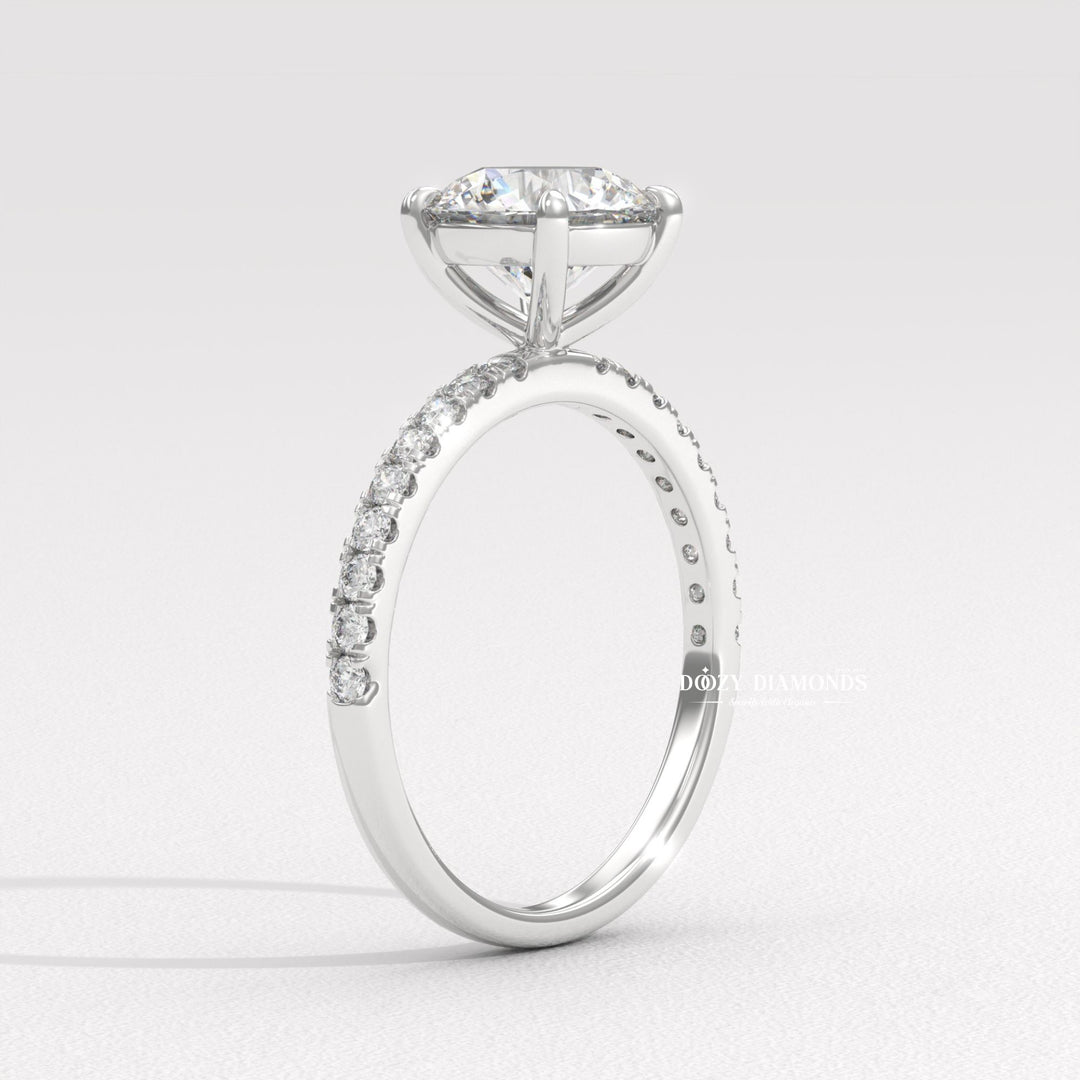 vintage style ring, modern pave ring, classic pave ring, round diamond solitaire, solitaire engagement ring, split shank engagement ring, twisted band ring, infinity engagement ring, crossover diamond ring,