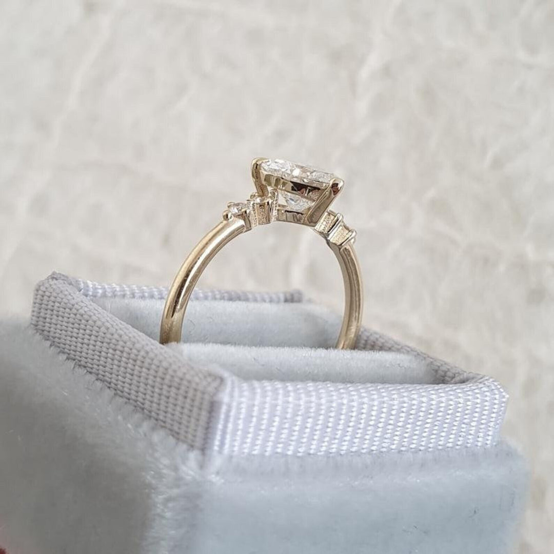 signature diamond ring, statement diamond ring, designer diamond ring, sophisticated diamond ring, luxury heart diamond ring, multi stone diamond ring, heart bridal ring,