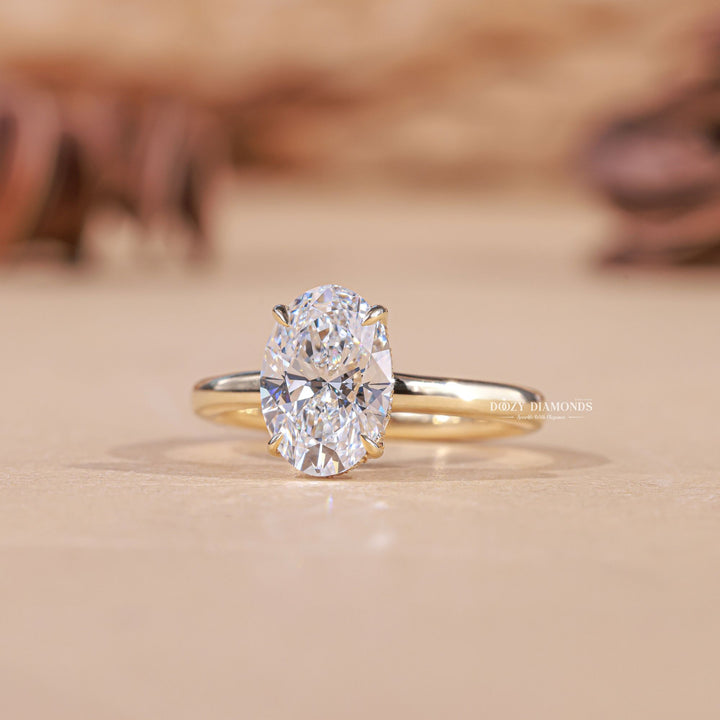 2.0CT - 3.0CT Oval F/VS1 Lab Grown Diamond Hidden Halo Engagement Ring - Doozy Diamonds