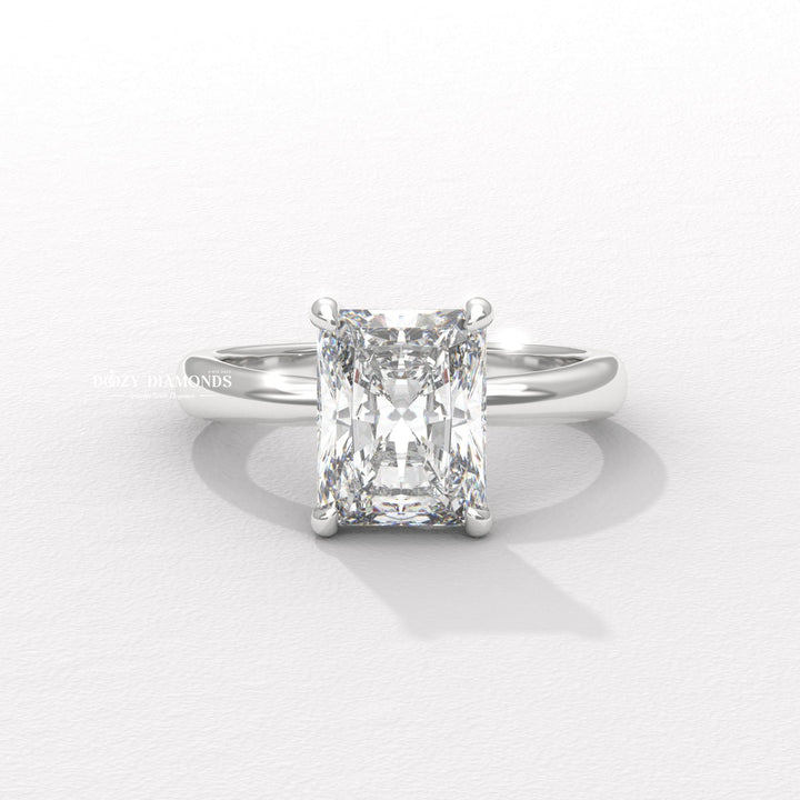 elegant bridal jewelry, radiant shape diamond ring, radiant wedding ring, radiant bridal ring, hidden halo diamond ring, hidden halo bridal ring, cathedral engagement ring,