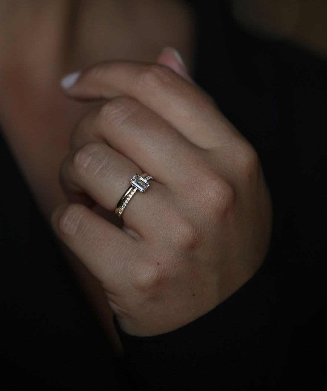emerald bridal ring