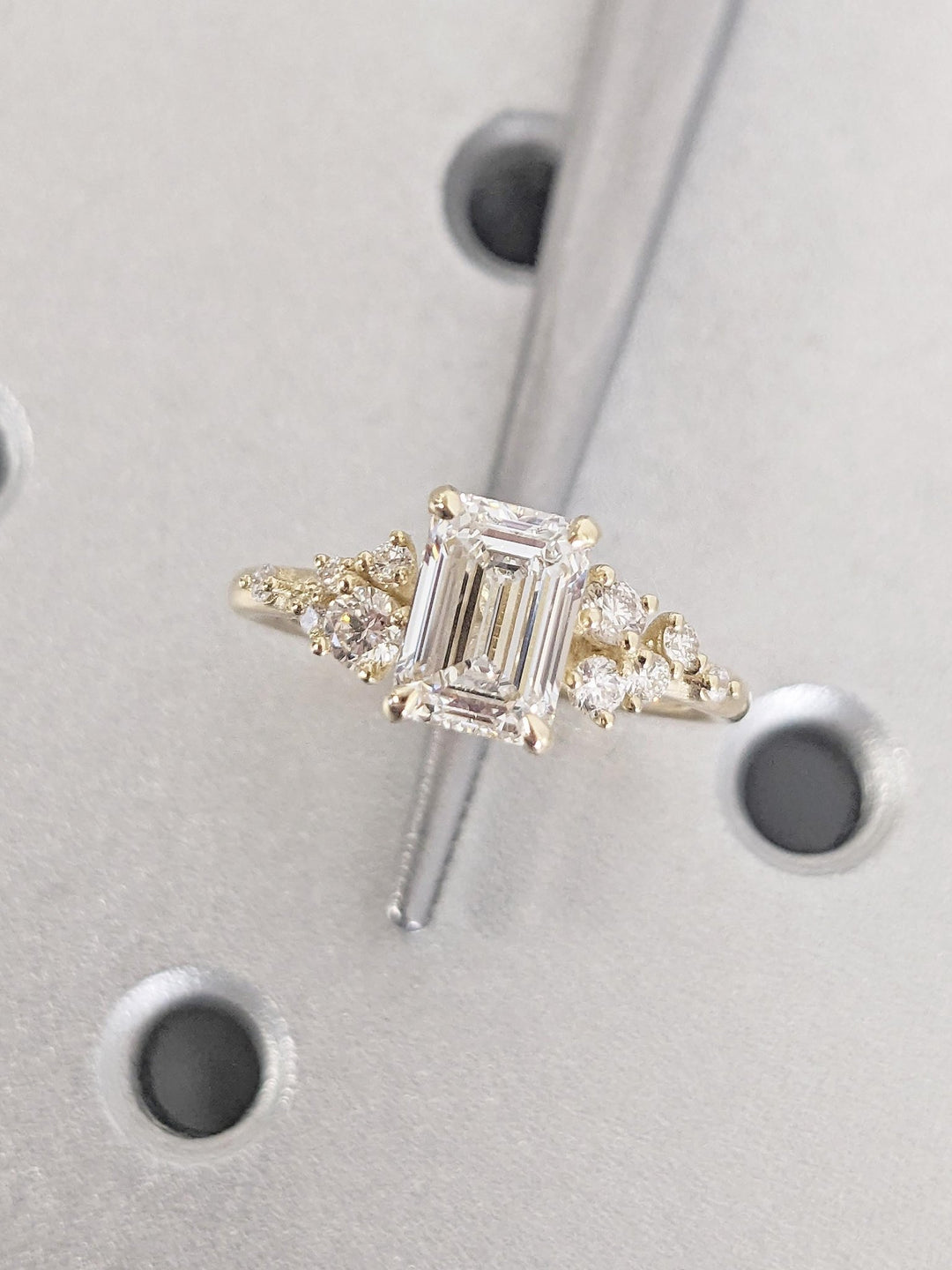 emerald cut romantic ring