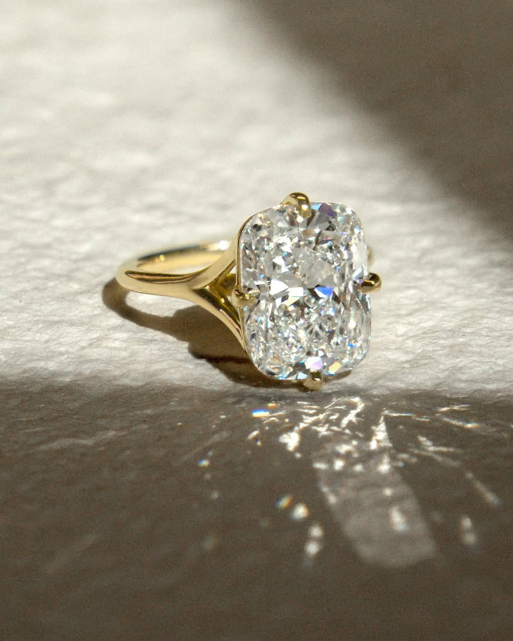2.0 - 6.0 CT Elongated Cushion Cut Lab Grown Diamond Split Shank Engagement Ring - Doozy Diamonds