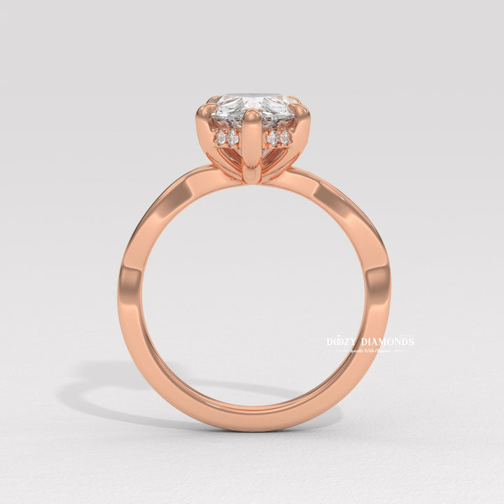 twisted band ring, infinity engagement ring, crossover diamond ring, luxury diamond ring, minimalist engagement ring, delicate diamond ring, stackable bridal ring, wedding band set, bridal set ring, certified diamond ring, near colorless diamond ring, VS clarity diamond ring,
