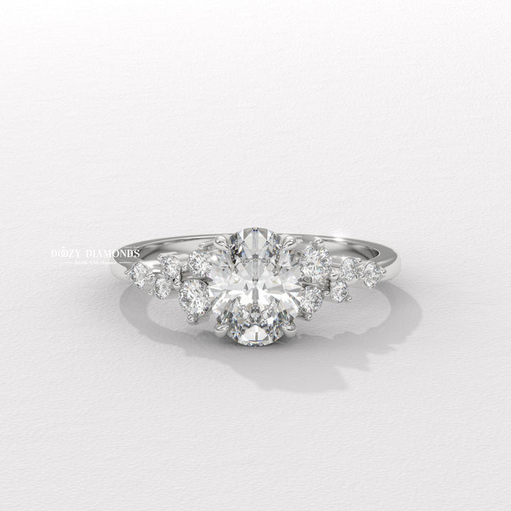 split shank engagement ring, twisted band ring, infinity engagement ring, crossover diamond ring,