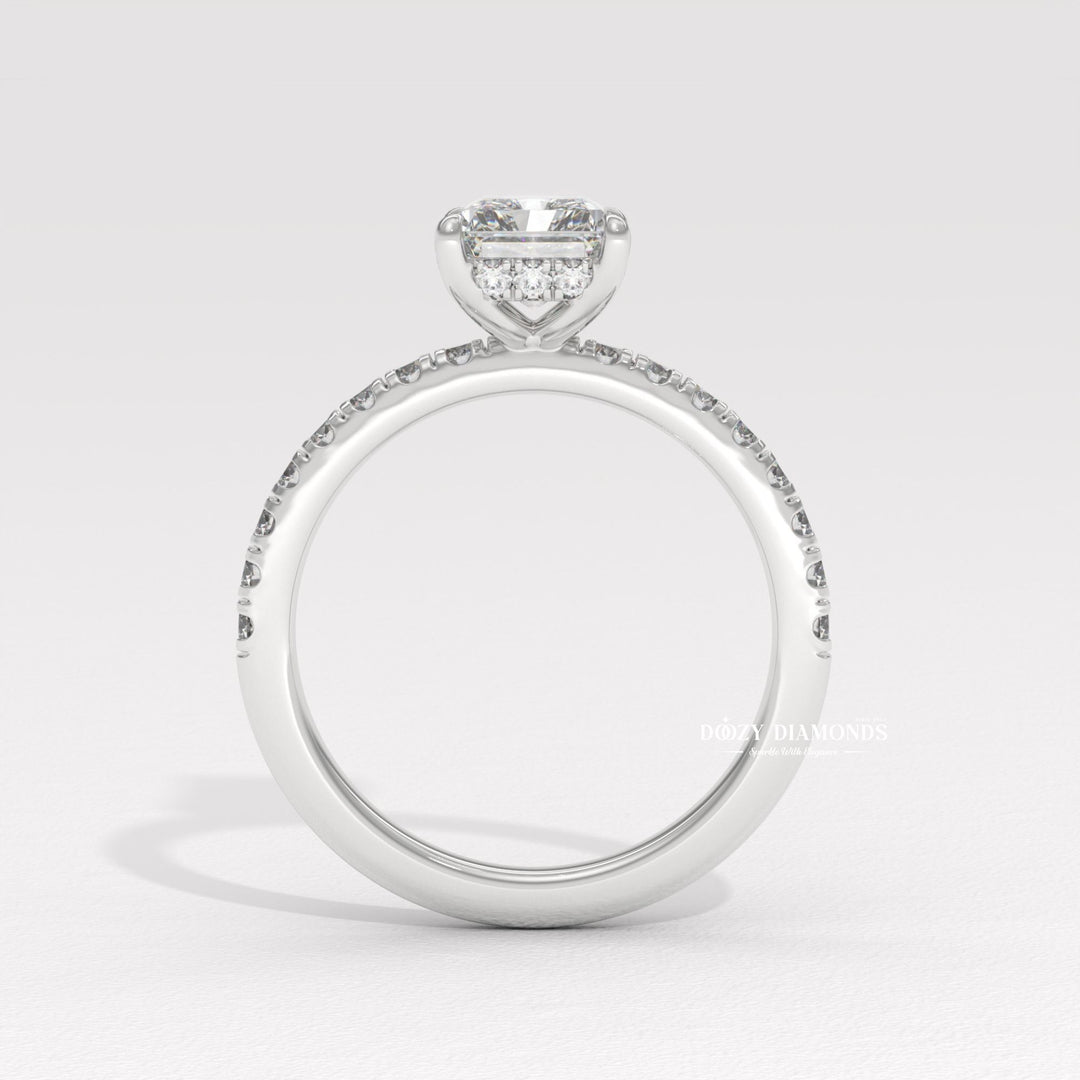 crossover engagement ring, vintage radiant ring, vintage style engagement ring, modern radiant ring, classic radiant ring, radiant cut bridal ring, luxury diamond ring, minimalist engagement ring