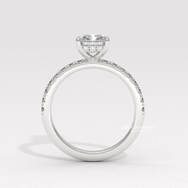crossover engagement ring, vintage radiant ring, vintage style engagement ring, modern radiant ring, classic radiant ring, radiant cut bridal ring, luxury diamond ring, minimalist engagement ring