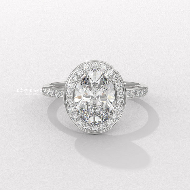 modern engagement ring, engagement gift for her, bridal ring set, oval halo diamond ring, elegant bridal jewelry, diamond ring for women, luxury wedding ring, sparkling halo ring,