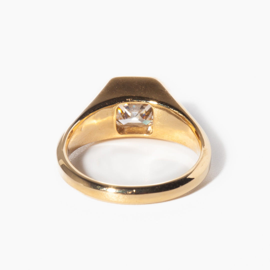 sustainable bridal jewelry, handcrafted proposal ring, luxury engagement jewelry, modern luxury ring, elegant bridal ring, designer asscher ring, asscher statement ring, sophisticated bridal ring
