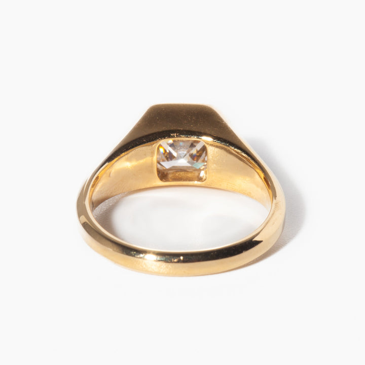 sustainable bridal jewelry, handcrafted proposal ring, luxury engagement jewelry, modern luxury ring, elegant bridal ring, designer asscher ring, asscher statement ring, sophisticated bridal ring
