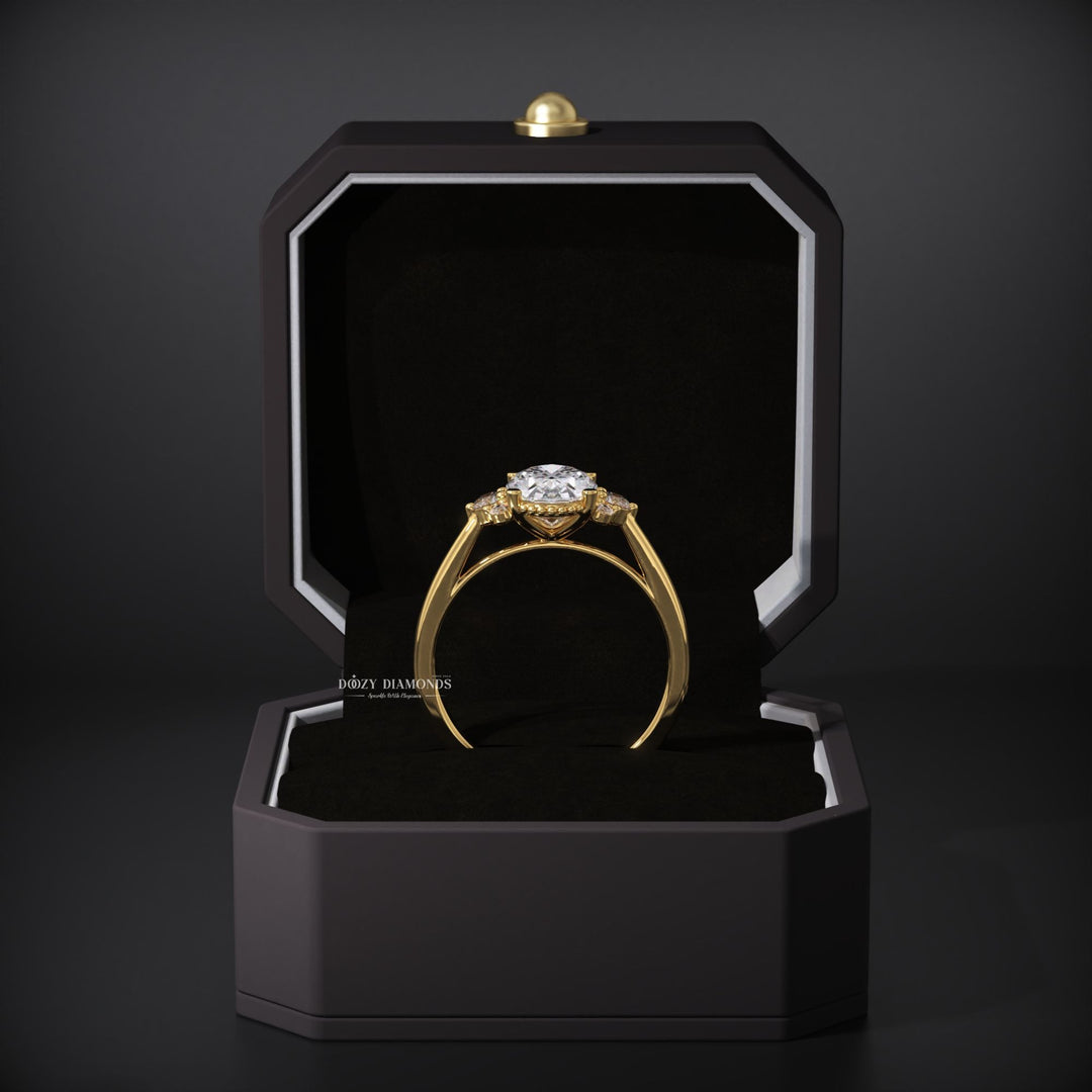 lab grown diamond engagement ring
vintage style diamond ring
cluster diamond engagement ring
yellow gold diamond ring
sustainable engagement ring
eco friendly diamond ring
ethical engagement ring
oval cut engagement ring