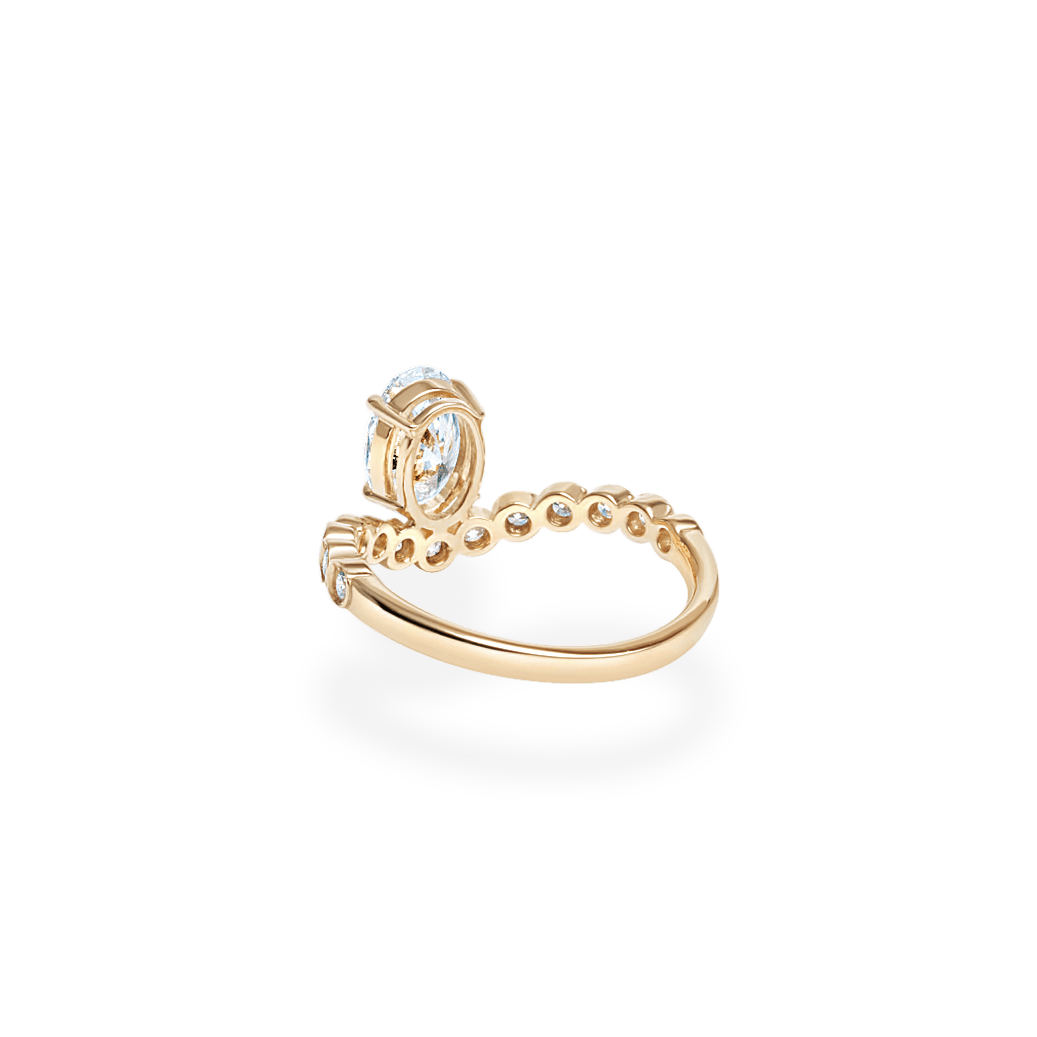 1.0CT - 2.0CT Oval Cut Lab Grown Diamond Bubble Pave Engagement Ring - Doozy Diamonds