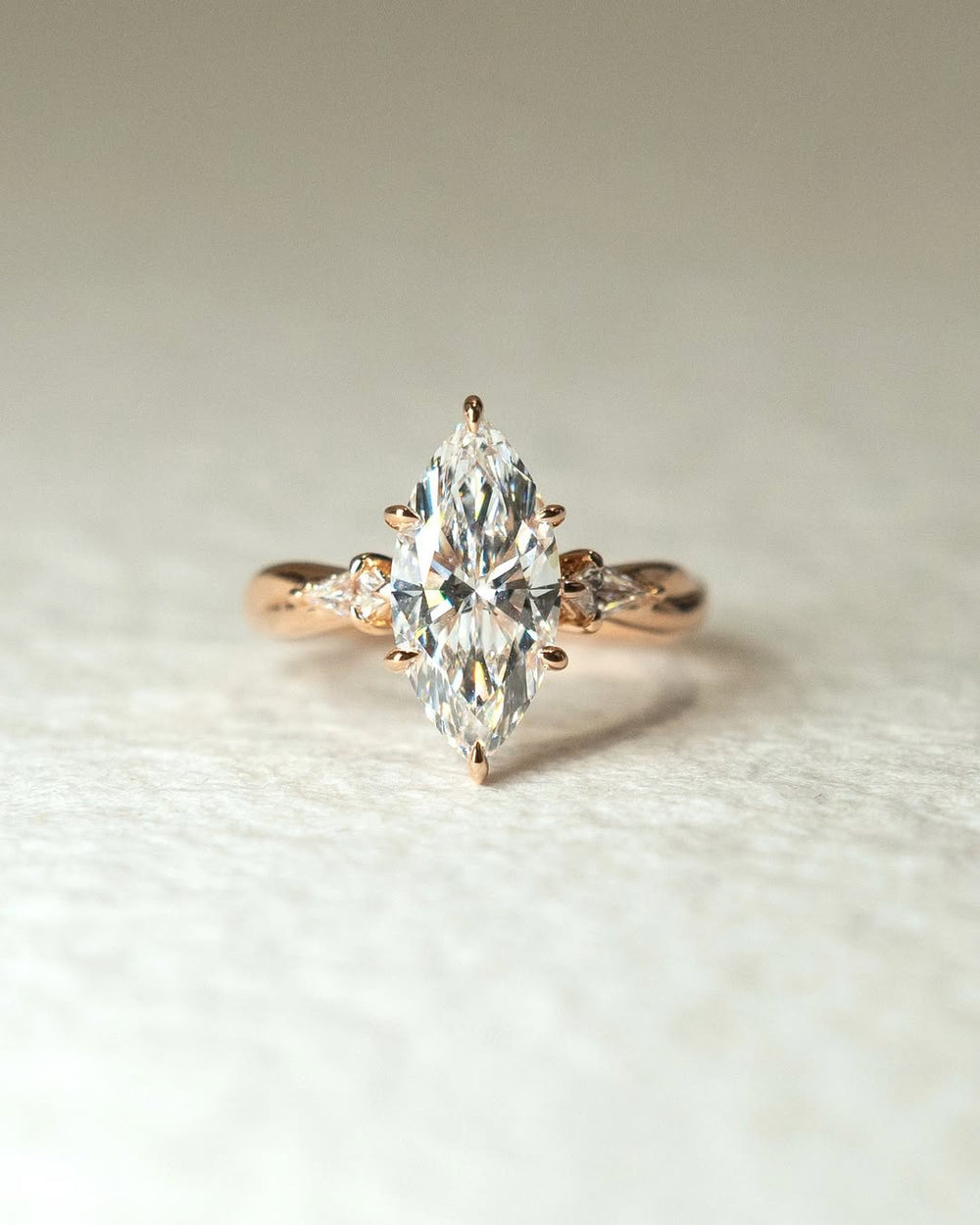1.0CT - 3.0CT Marquise Cut Lab Grown Diamond Three Stone Engagement Ring - Doozy Diamonds