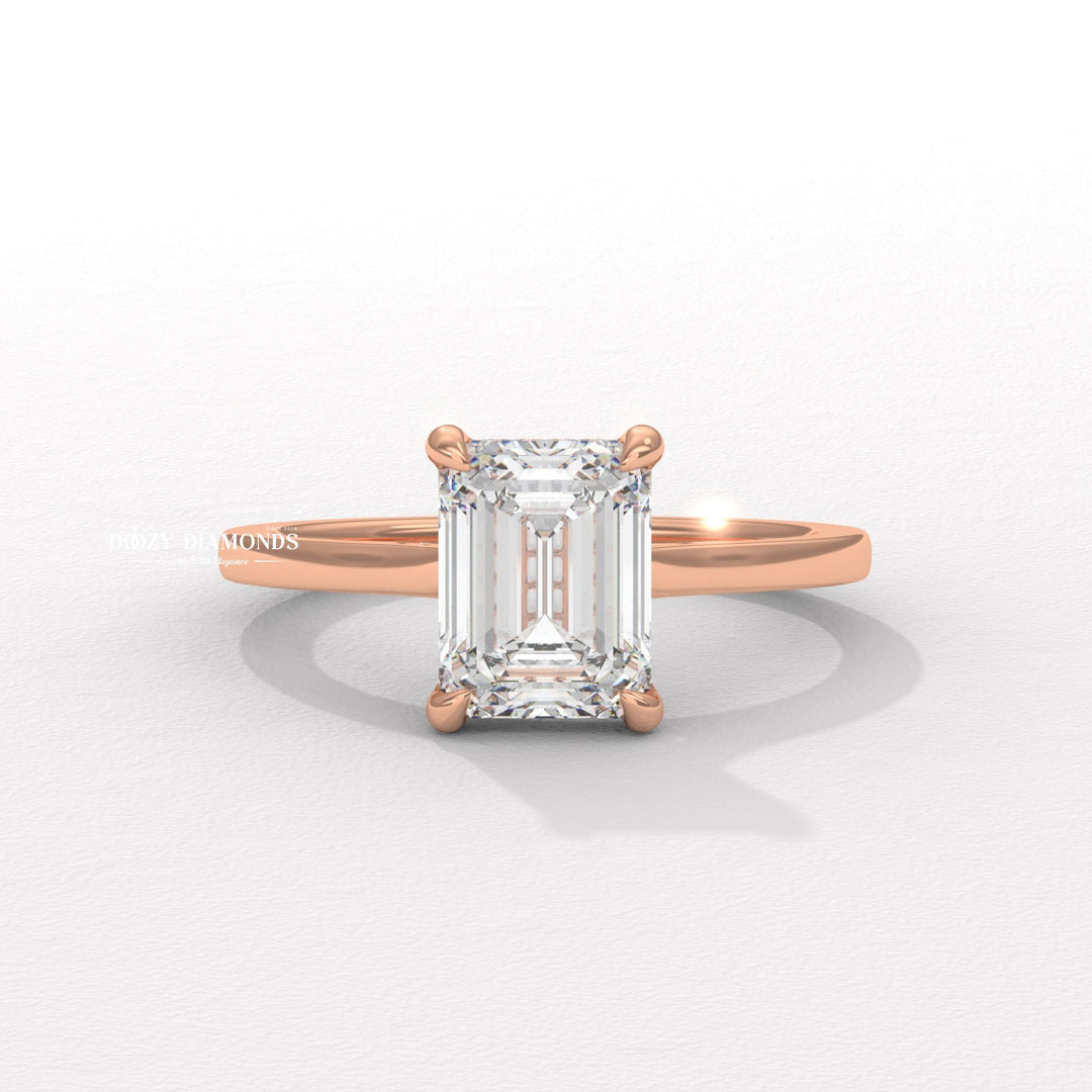 timeless emerald design, elegant diamond ring, sustainable diamond jewelry, ethical lab diamond ring, eco friendly engagement jewelry, conflict free diamond ring, luxury bridal accessory,