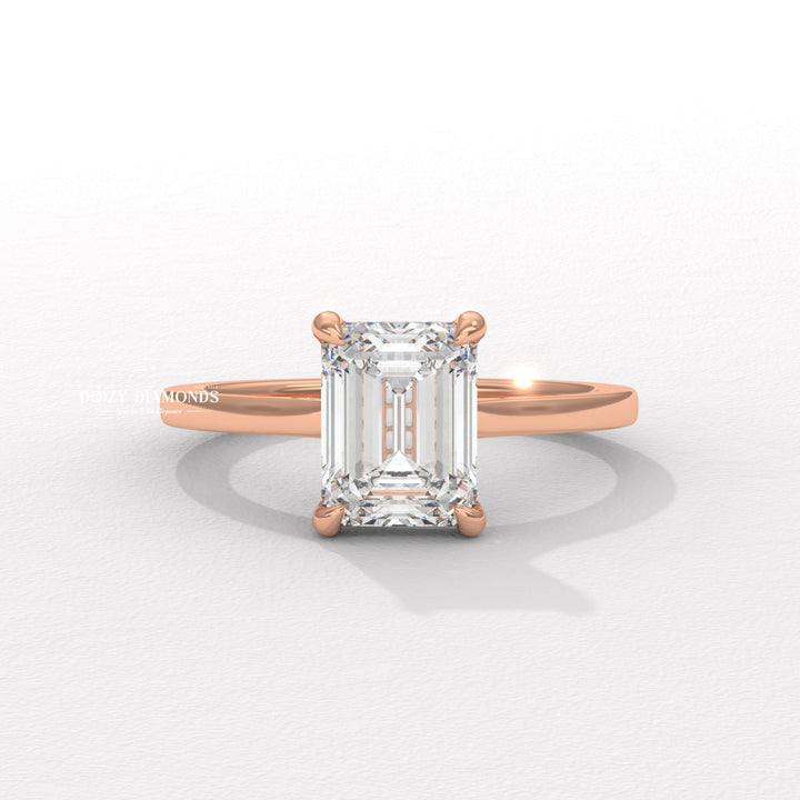 timeless emerald design, elegant diamond ring, sustainable diamond jewelry, ethical lab diamond ring, eco friendly engagement jewelry, conflict free diamond ring, luxury bridal accessory,
