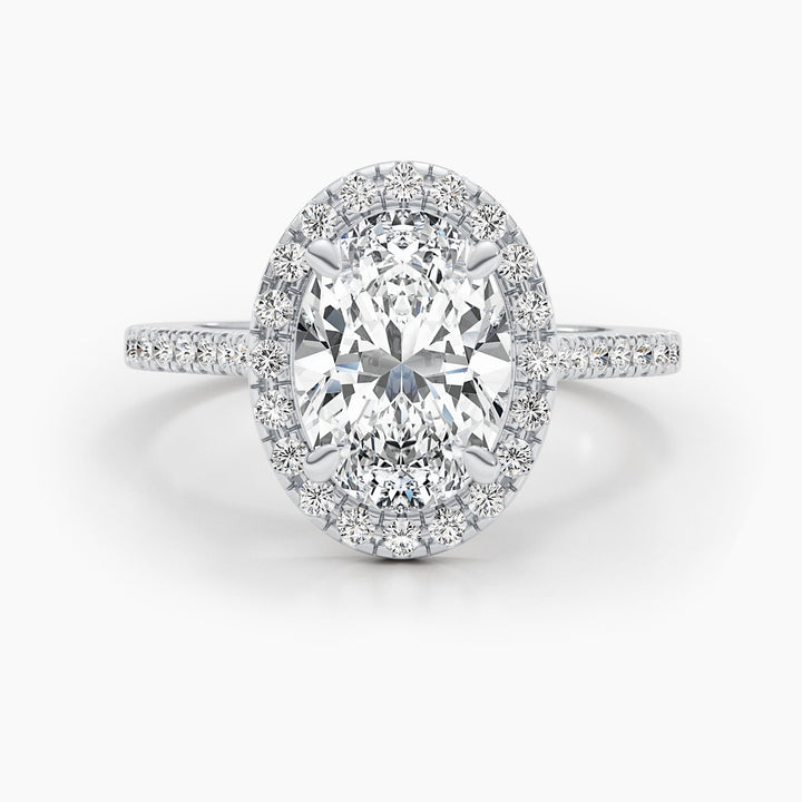 2.58ct Oval E - VS Halo & Pave Diamond Engagement Ring - Doozy Diamonds