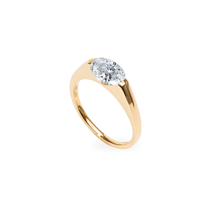 1.0CT - 2.0CT East West Oval Cut Lab Grown Diamond Engagement Ring - Doozy Diamonds